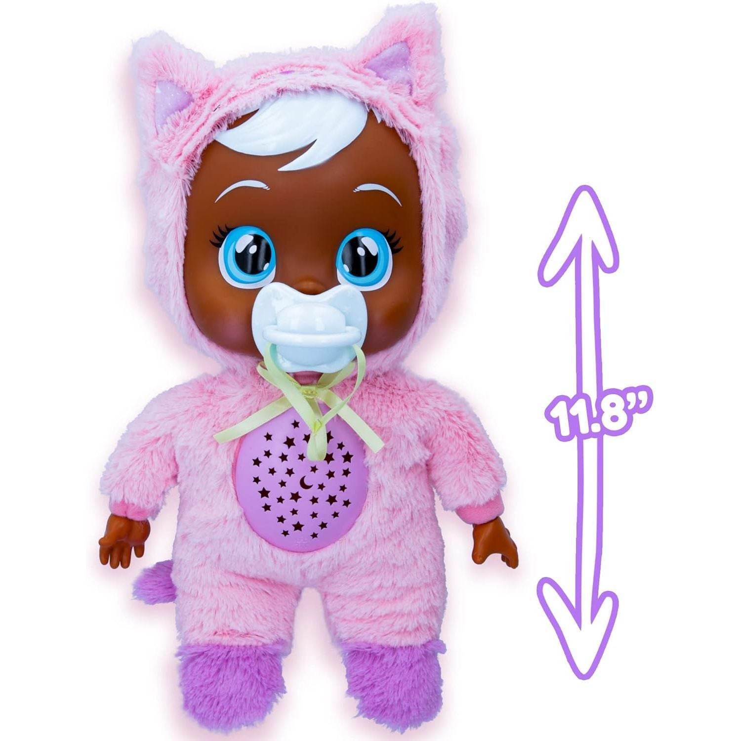 Cry Babies Goodnight Starry Sky Emmy - 12'' Bedtime Baby Doll | Plays 5 Lullabies and Night Light Projection, Multicolor - My Store