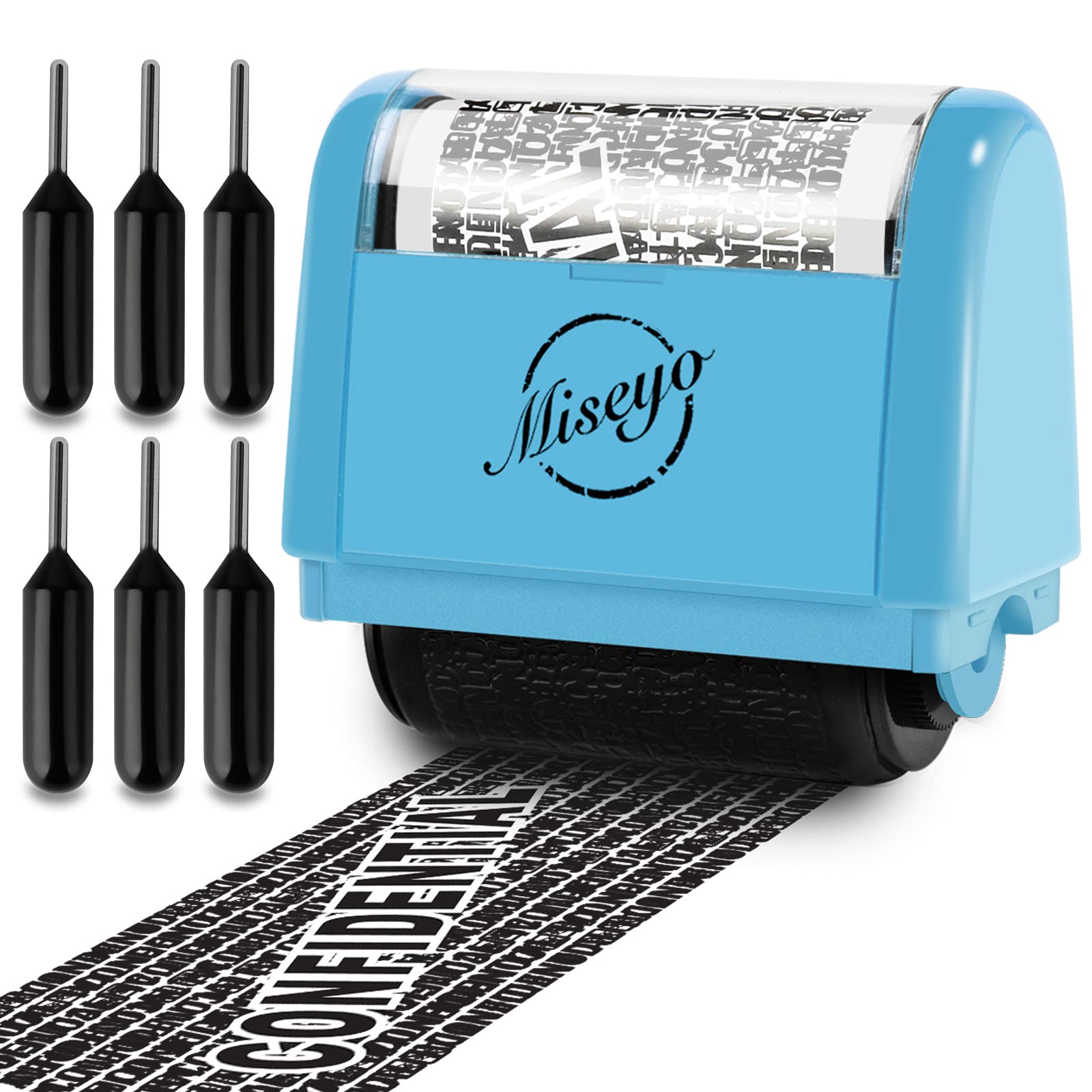 Buy now Miseyo Wide Identity Theft Protection Roller Stamp Set - Yellow (3 Refill Ink Included) at indiglob india
