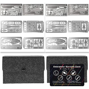 PSKOOK 12 Pcs Survival Multitool Card Emergency Camping Tool EDC Kit in Your Wallet Outdoor Hunting Fishing Hiking Gear