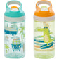 Zak Designs Minecraft Kids Water Bottle with Straw and Built in Carrying Loop Set, Made of Plastic, Leak-Proof Water Bottle Designs (Creeper/Pig, 16 oz, 2pc Set)