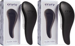 Buy now Crave Naturals Glide Thru Hair Brush - Detangler Brush for Curly, Straight, Wet or Dry Hair - Gentle Detangling Brushes for Adults, Kids, Toddlers - Hair Accessories for Women, 7.5x3" - Pink 2 Pack (Regular) Black at indiglob india