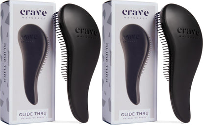 Buy now Crave Naturals Glide Thru Hair Brush - Detangler Brush for Curly, Straight, Wet or Dry Hair - Gentle Detangling Brushes for Adults, Kids, Toddlers - Hair Accessories for Women, 7.5x3" - Pink 2 Pack (Regular) Black at indiglob india
