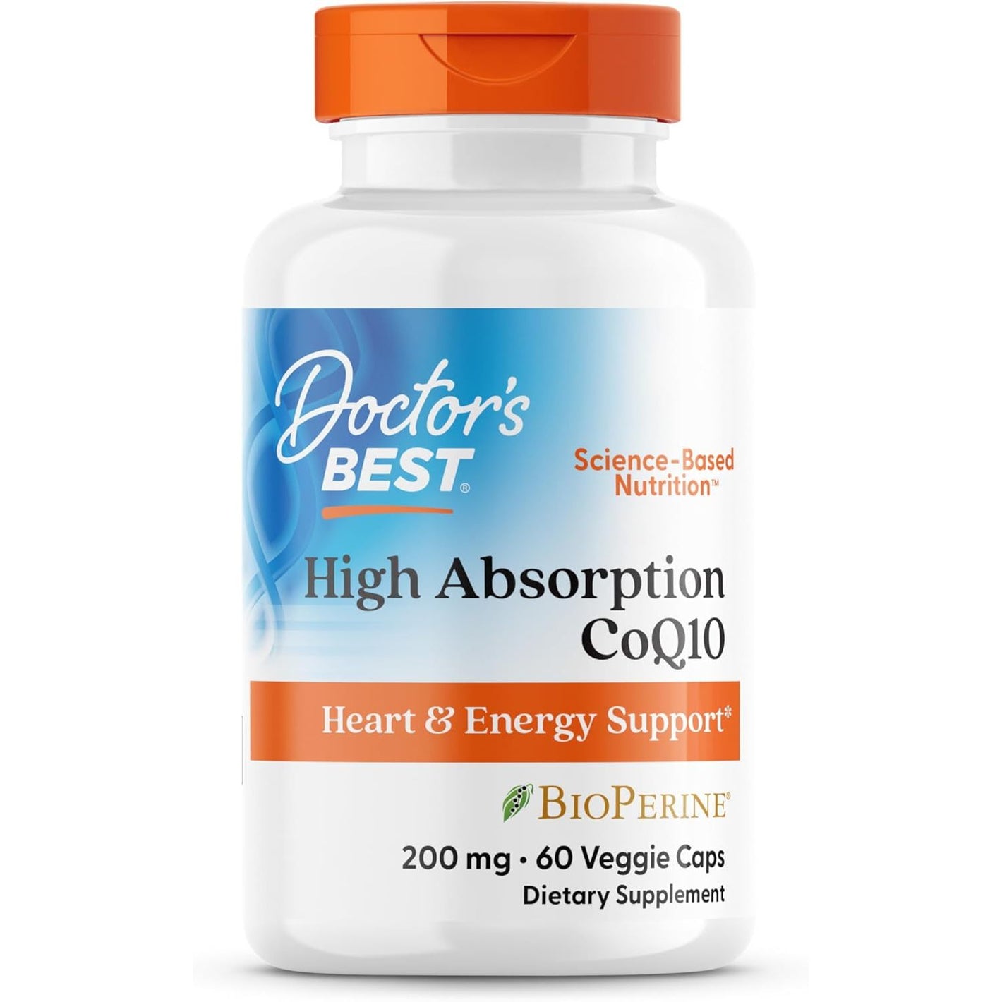 Doctors Best High Absorption CoQ10, Heart & Energy Support*, USP Verified, Naturally Fermented CoQ10, Non-GMO, Gluten Free, Soy Free, Vegan 60 Veggie Caps