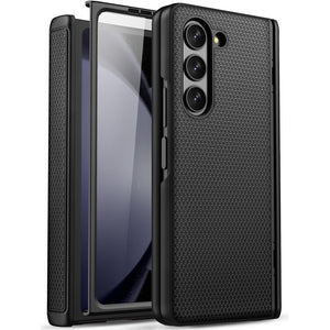 for Samsung Galaxy Z Fold 5 Case with Screen Protector & Hinge Protection, Slim Fit Shockproof Lightweight Durable Hard PC Cover Phone Case for Samsung Galaxy Z Fold 5 5G 2023, Black