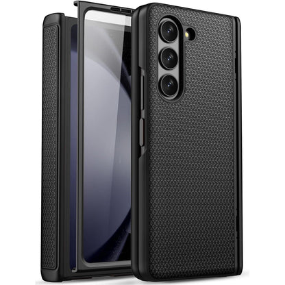 for Samsung Galaxy Z Fold 5 Case with Screen Protector & Hinge Protection, Slim Fit Shockproof Lightweight Durable Hard PC Cover Phone Case for Samsung Galaxy Z Fold 5 5G 2023, Black