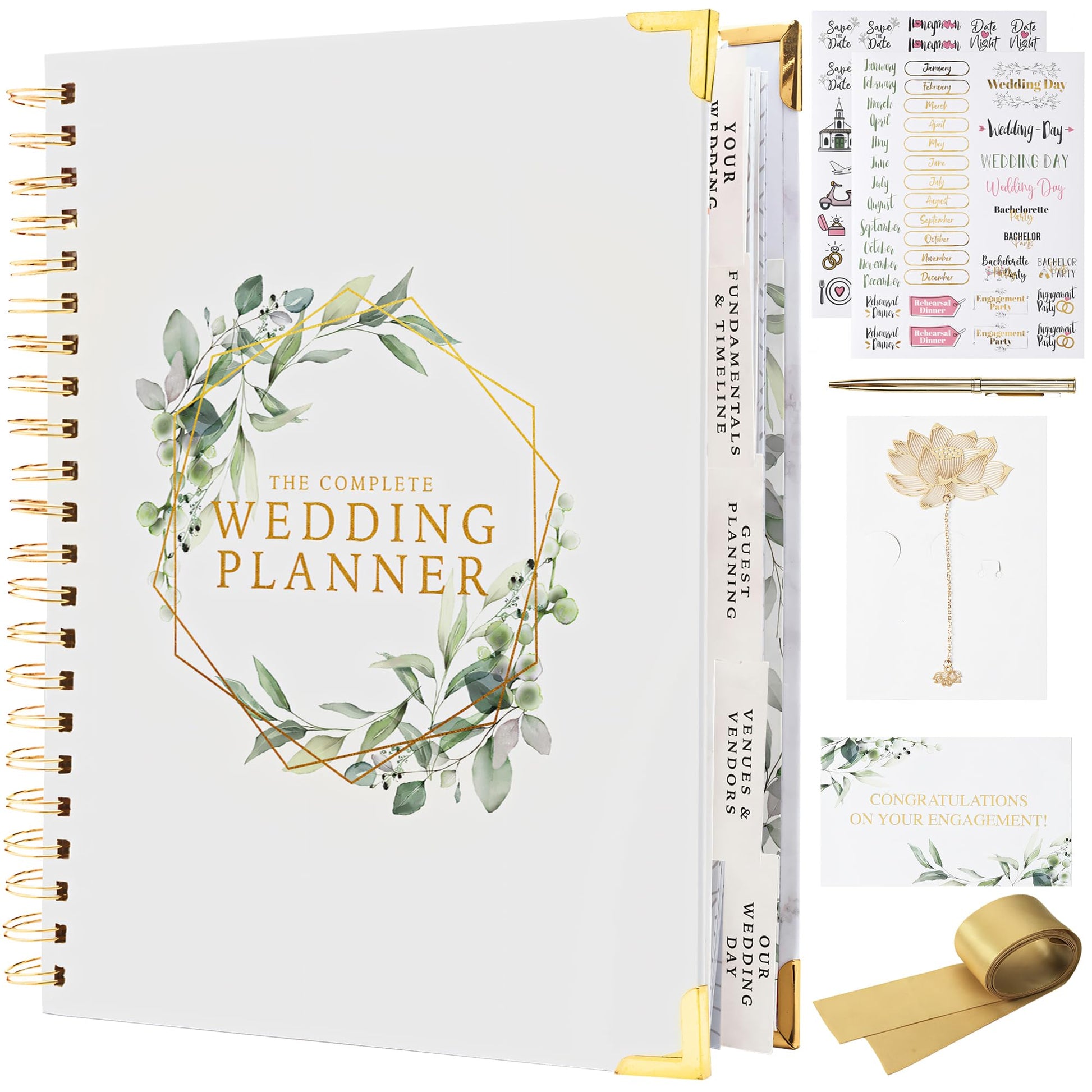 Buy now Your Perfect Day Wedding Planner Book and Organizer - Wedding Planner Book - Bridal Planning Binder with Countdown Calendar - Bride Gifts - (FLORAL) at indiglob india