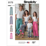 Buy now Simplicity 8179 Easy-to-Sew Children, Teen and Adult Pajama Pants Sewing Pattern in Sizes A (XS-XL) at indiglob india