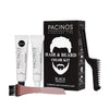 Pacinos Hair & Beard Color Kit (Black) - Hair Color For Men, Eliminates Grays in 5 minutes, Easy to Apply Brush-In Formula, Enhances Appearance of Hair for Moustache & Beard - Black
