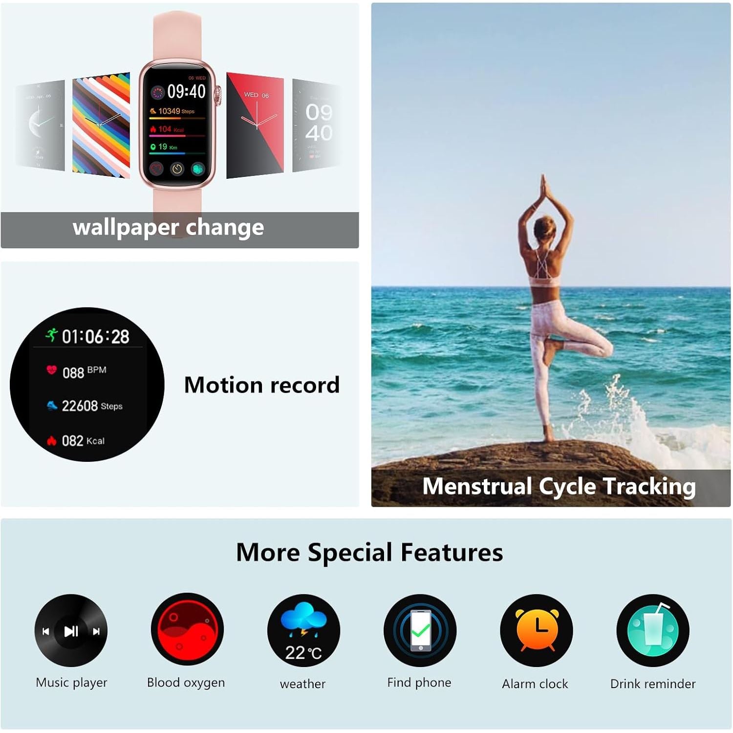 Buy now MorePro Fitness Tracker, Smart Watch Sleep Tracker Calorie Step Counter, IP68 Waterproof Fitness Watch Activity Tracker for Women Men at indiglob india