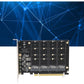 M.2 NVME SSD to PCIe 4.0 Adapter Card, 4 Port M.2 NVMe to PCIE x16 Expansion Card for M Key NVMe SSD, 4 x 32Gbps Full‑Speed(ph44)