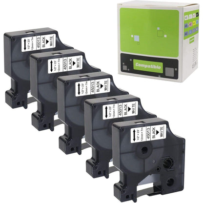 7-Pack Replace DYMO D1 Label Tape 45010 45013 45016 45017 45018 45019 45021 D1 Refills Compatible DYMO LabelManager 160 280 420P PnP 220P 360D 450 210D, 1/2” W x 23’ L, 12mm x 7m