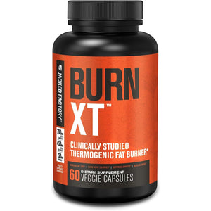 Jacked Factory Burn-XT Clinically Studied Fat Burner & Weight Loss Supplement - Appetite Suppressant & Energy Booster - with Acetyl L-Carnitine, Green Tea Extract and More - 60 Natural Diet Pills