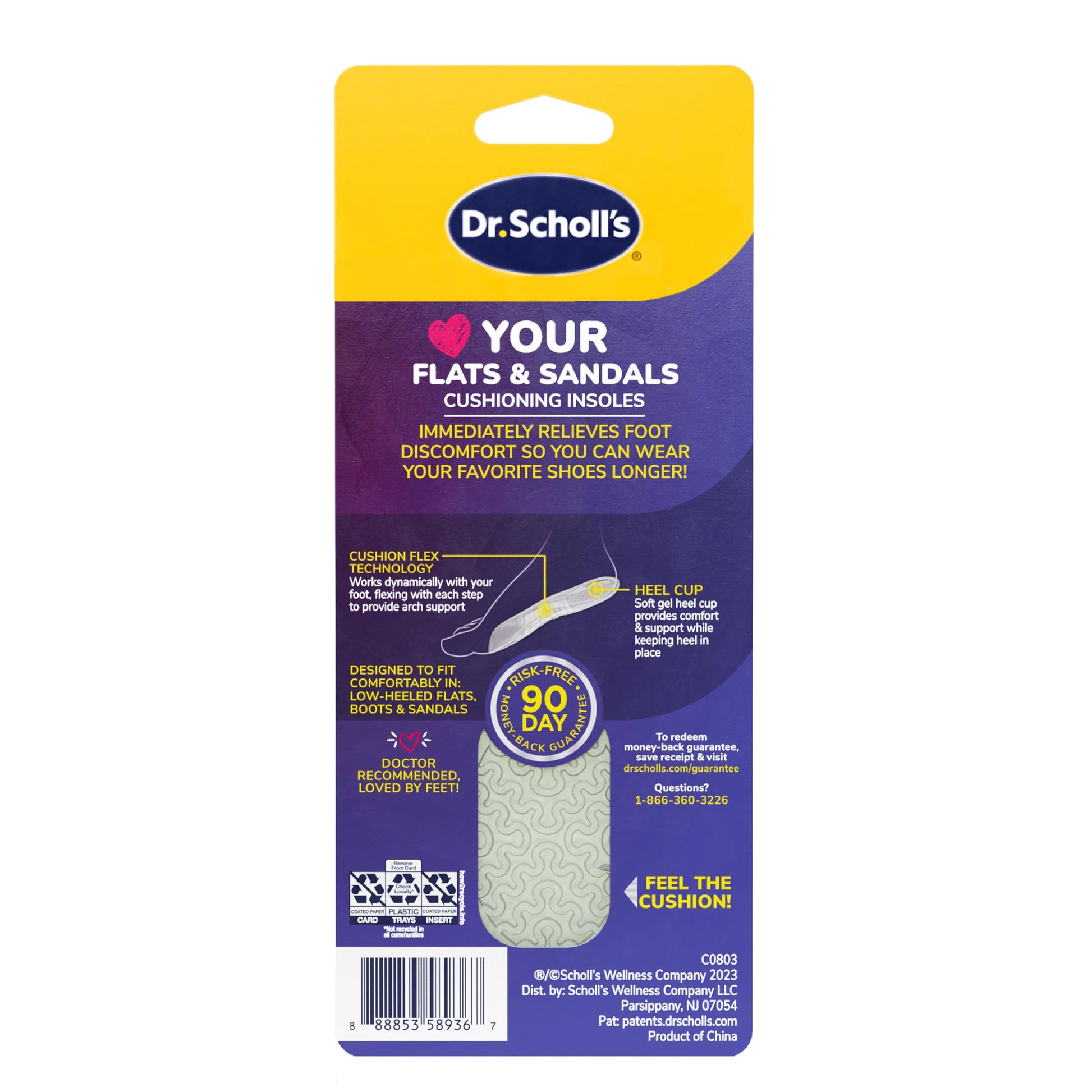 Buy now Dr. Scholl's Love Your Flats & Sandals 3/4 Length Insoles, All-Day Comfort, Relieve & Prevent Shoe Discomfort, Absorbs Shock, Arch Support at indiglob india
