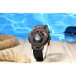 Men's Handmade Wooden Watches Mens Lightweight Analog Quartz Wood Mens Wrist Watch with Compass