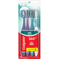 Colgate 360 Whole Mouth Toothbrush, Adult Toothbrushes Medium Bristles, Helps Remove Bad Breath Bacteria and Plaque, Medium Toothbrush Pack, Includes Cheek and Tongue Cleaner, 4 Pack