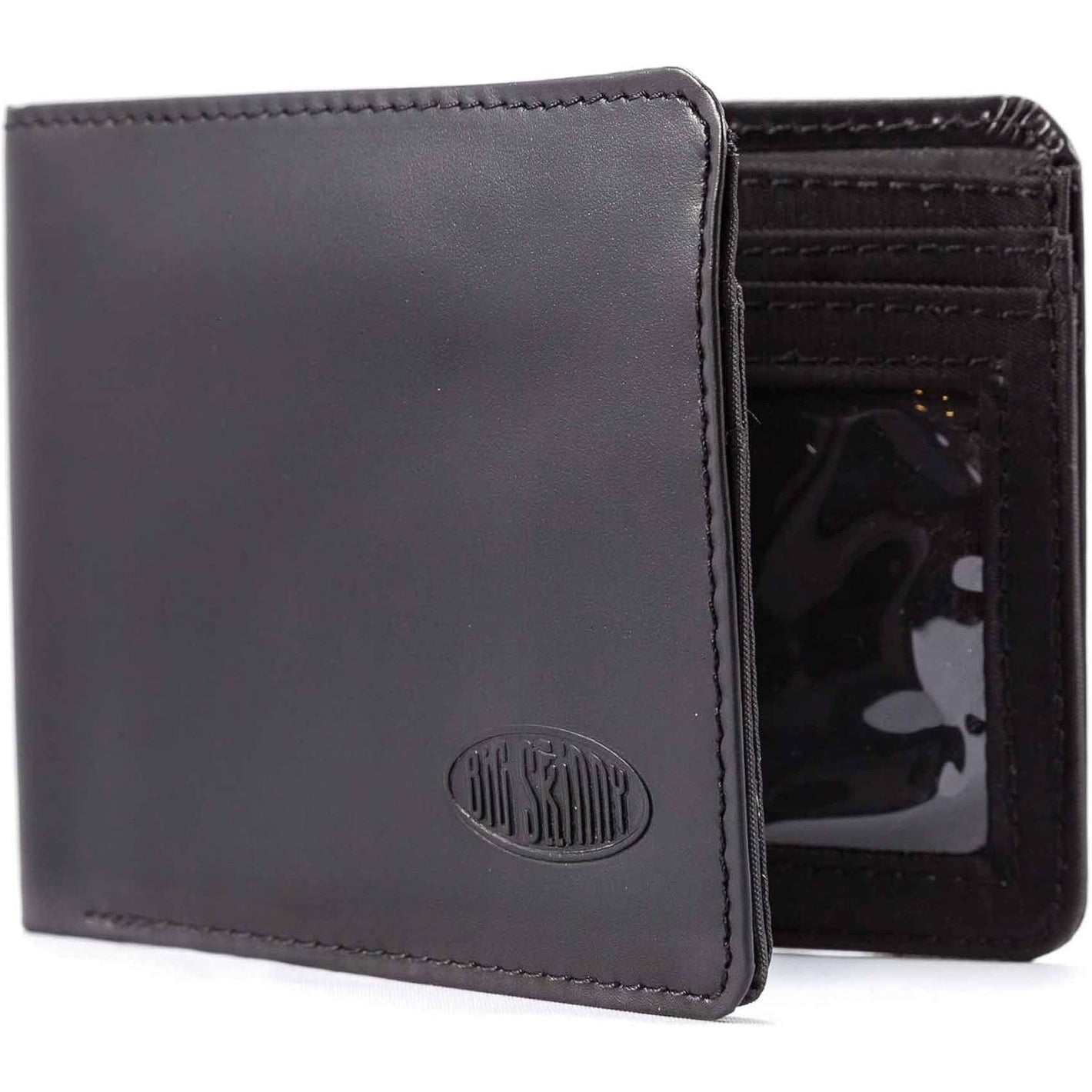 Big Skinny Men's L-Fold Passcase Leather Slim Wallet, Holds Up to 30 Cards