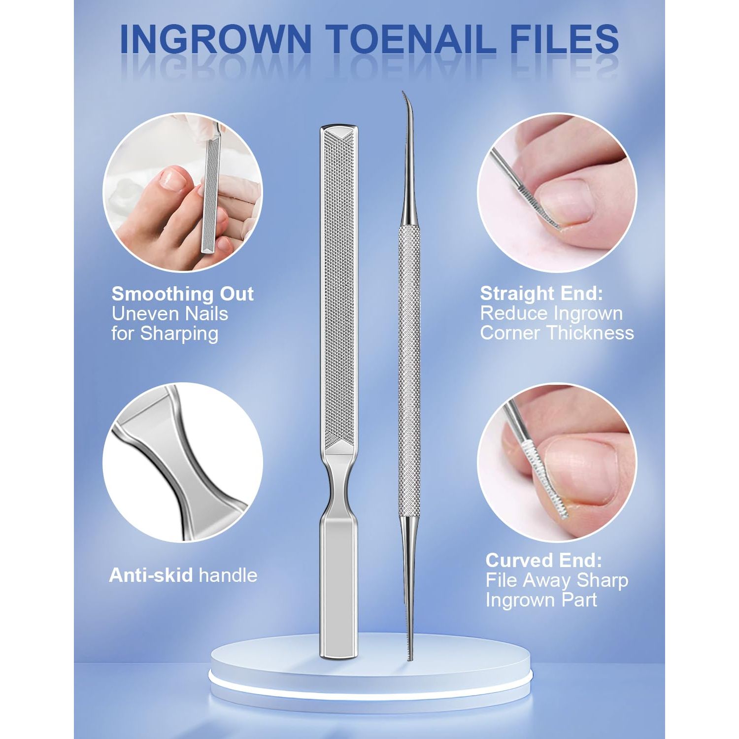 Buy now MORGLES 6 Pcs Ingrown Toenail Tool, Toenail File and Lifter, Professional Surgical Grade Under Nail Cleaner Tools at indiglob india
