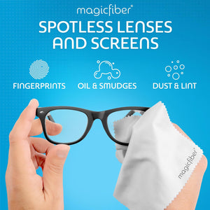 MagicFiber Microfiber Cleaning Cloth, 6 Pack - Premium Cloth for Glasses, Lens, Screens & More