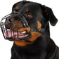 BRONZEDOG Dog Muzzle Adjustable Durable Metal Wire Basket for Large and Extra Large Dogs with Leather Straps Breathable, Drinkable, Training, Prevents Biting (Stainless Steel, Rottweiler)