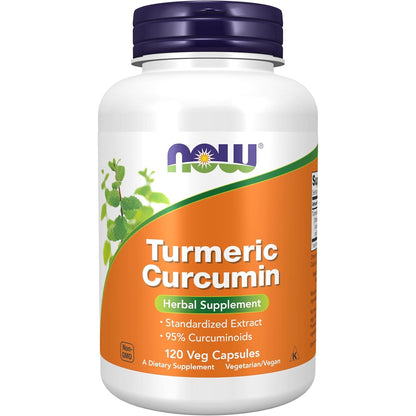 NOW Foods Supplements, Turmeric Curcumin, Derived from Turmeric Root Extract, Herbal Supplement, 120 Veg Capsules