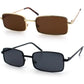 SA106 Mens Retro Vintage Narrow Rectangular Pimp Metal Sunglasses