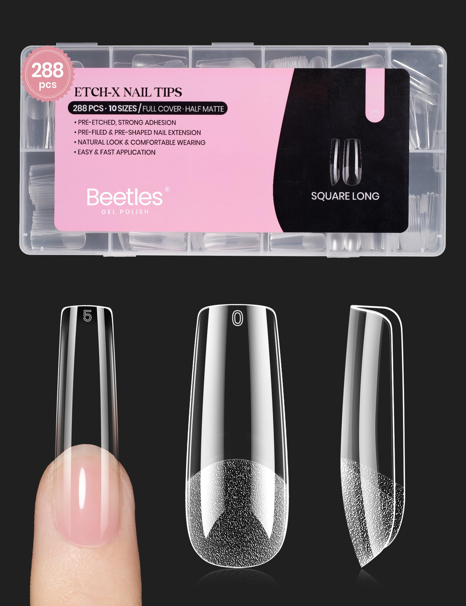 Buy now beetles Gel Polish 2Pcs 15ml Nail Glue Kit for Acrylic Nails, 5 in 1 Super Strong Brush in Nail Gel Glue for False Nails Tips and Gel Nail Polish Led Lamp Required 3-5-Square Long 288pcs (Etch X Nail Tips) at indiglob india