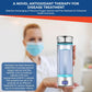 LevelUpWay - Hydrogen Water Bottle Up to 4000PPB SPE PEM Technology Water Ionizer (Borosilicate Glass, Silver)