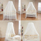 Baby Bed Canopy with Adjustable Clip-on Stand Baby Crib Cot Net Tent Hanging Dome Curtain Netting See Through Mesh Bed Cover Net Stand Rod