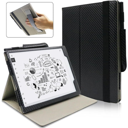 Leather Case for Remarkable 2 10.3 inch Digital Paper (2020 Released), Skin Feeling Lightweight Book Folios Cover for Tablet with Pen Holder/Hand Strap/Elastic Strap/Multi-Viewing Angles (Pink)