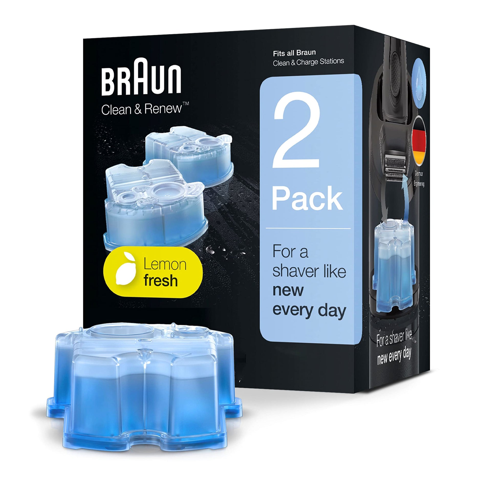Buy now Braun Clean & Renew Refill Cartridges CCR, Replacement Shaver Cleaner Liquid Solution for Clean&Charge System, Pack of 4 at indiglob india
