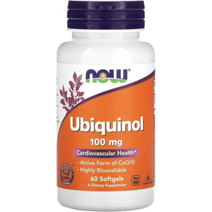 NOW Foods Supplements, Ubiquinol 100 mg, High Bioavailability (the Active Form of CoQ10), 60 Softgels