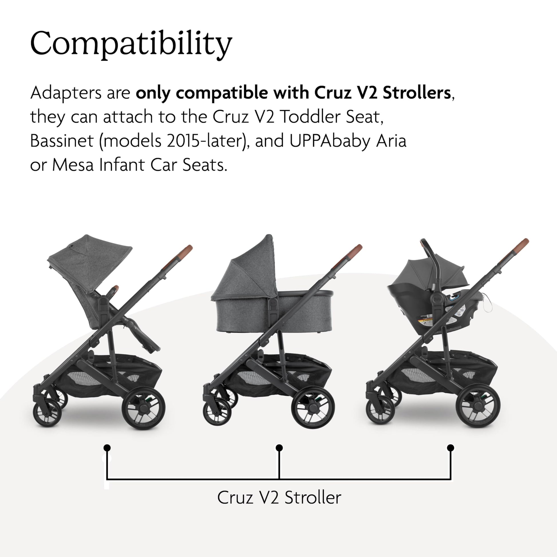 Buy now UPPAbaby Cruz V2 Upper Adapter - Compatible with Bassinet Accessory, Aria, and Mesa Infant Car Seats - Quick + Secure Attachment - 1 Set at indiglob india