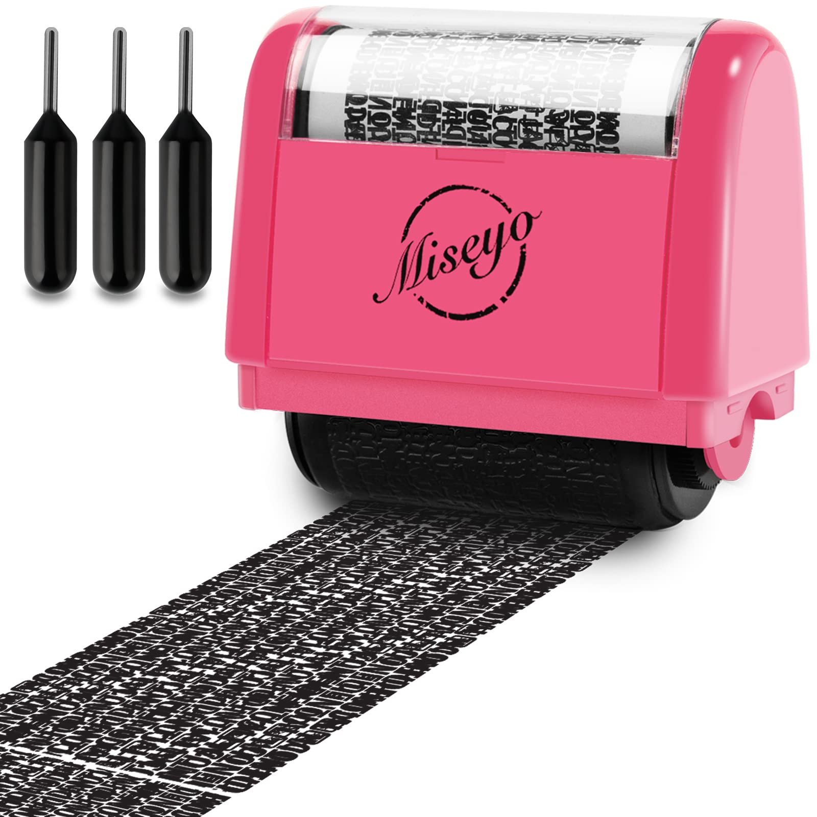 Buy now Miseyo Wide Identity Theft Protection Roller Stamp Set - Yellow (3 Refill Ink Included) at indiglob india