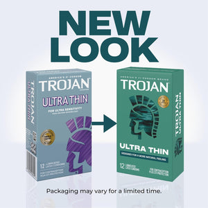 TROJAN Ultra Thin Condoms for Sensitivity, Lubricated TROJAN Condoms for Men, 36 Count Value Pack