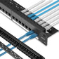 Rapink Patch Panel 24 Port Cat6 with Inline Keystone 10G Support, Pass-Thru Coupler Patch Panel UTP 19-Inch with Removable Back Bar, 1U Network Panel for Cat6, Cat5e, Cat5 Cabling