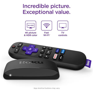 Roku Express 4K+ | Roku Streaming Device 4K/HDR with Voice Remote, Free & Live TV