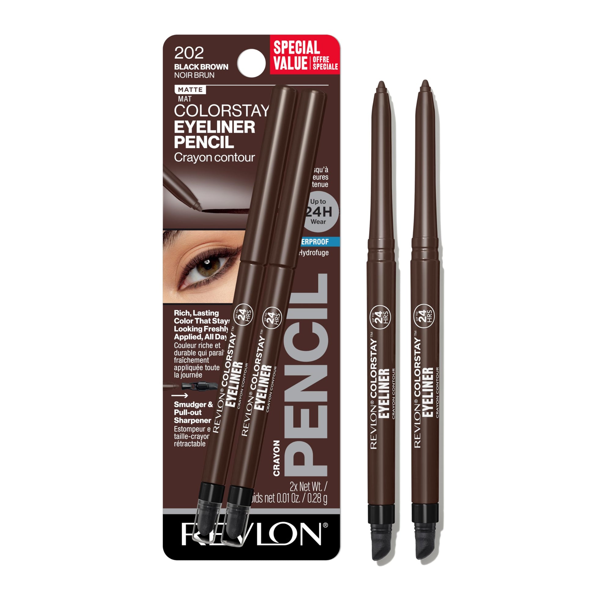 Buy now Revlon ColorStay Eyeliner Pencil, Black [201], 0.01 oz (Pack of 12) Black Brown 0.01 Ounce (Pack of 2) at indiglob india