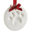 Pearhead Clay Pawprint Christmas Ornament, Pet Owner Holiday Gift, Dog or Cat Paw Print Keepsake, DIY Pawprint Hanging Ornament, Classic Red Ribbon - Red Ribbon Pawprint Ornaments