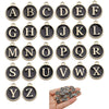 130 Pieces Mixed 5 Color Letter Beads Enamel Metal Letter Charms Double Sided Initial Pendant A-Z Alphabet Charm for Necklace Bracelet Jewelry Making HM504 - Black