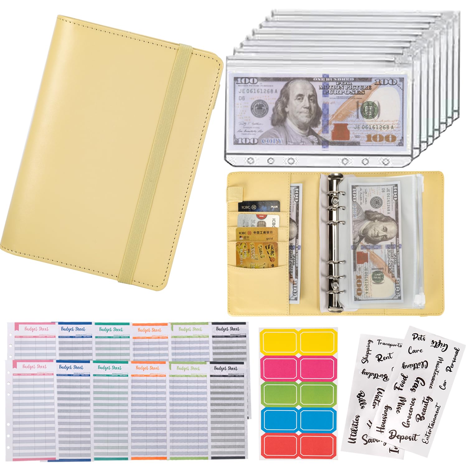Buy now NICOOTHBudget Binder Cash Envelopes A6 Money Saving Binder with Zipper envelopes (Purple) at indiglob india