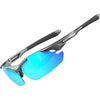 ATTCL Polarized Sunglasses Men Sports: Secure Fit Wrap Around TR90 Frame Ultra-Light UV Protection for Fishing Driving Golf - Blue/Mirrored