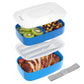 Buy now Bentgo Classic - Adult Bento Box, Stackable 3-Compartment Lunch Box with Removable Utensil Set and Sealing Strap, BPA-Free, Food Container Ideal for Meal Prep, Work, and On the Go (Blush Marble) Blue at indiglob india