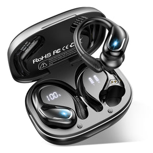 Buy now Ltinist Wireless Earbud, Bluetooth 5.3 Headphones Pure Bass Sound with Earhooks, 75H Battery Over Ear Headphones with Dual-LED Display, IP7 Waterproof Earphones Built-in Microphone for Running Sports at indiglob india