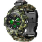 23-in-1 Survival Military Digital Watch, Mens Tactical Multi-Functional and Adjustable Wristband Outdoors Waterproof Sports Dual Dial Watches with Compass Paracord Band
