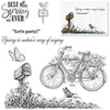 Door Bike Tree Scenery Clear Stamps for Card Making and Photo Album Decorations, Blessing Words Transparent Rubber Stamps Seal for DIY Scrapbooking - Style 3:spring Bike