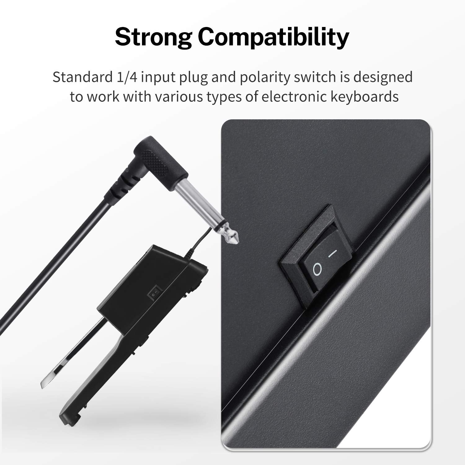 Buy now Donner DSP-001 Sustain Pedal for Keyboard, Universal Piano Pedal with Polarity Switch for Digital Piano/Piano Keyboard/MIDI KeyboardSynthesizer, 1/4'' (6.35mm) Input Plug, 63'' (1.6m) Cable at indiglob india