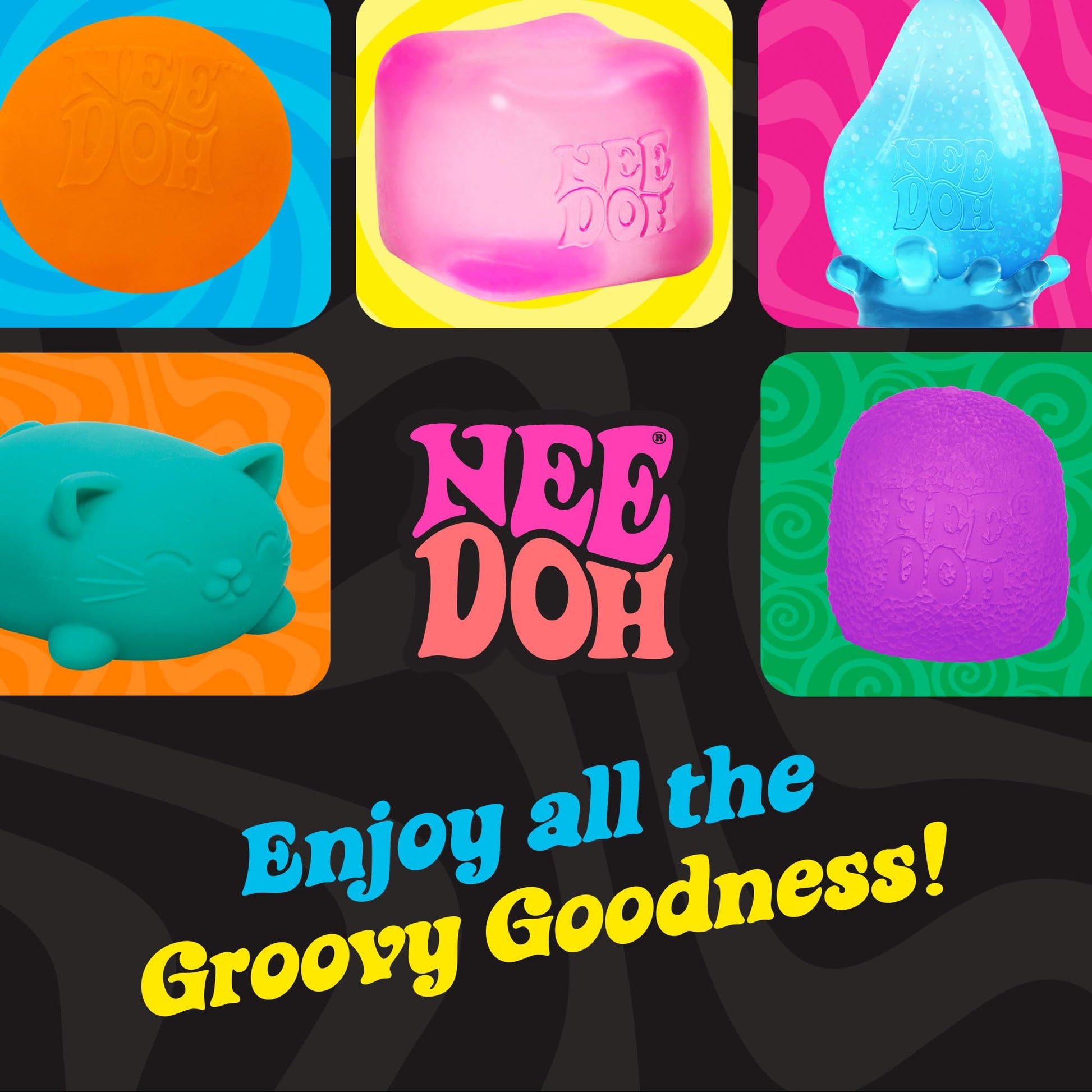 Buy now Schylling NeeDoh Teenie Gobs of Globs - Sensory Squeeze Toy - Contains 18 Mini Groovy Globs - 1.25" Wide - Multicolored at indiglob india