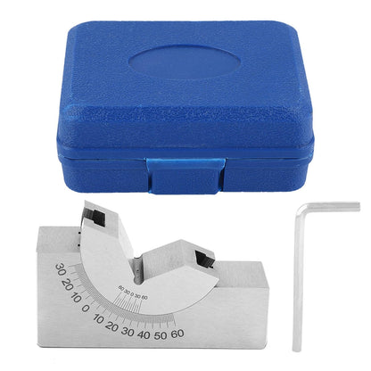 Angle V Block Milling Stainless Steel Precision Micro Adjustable Angle Gauge with Wrench for Milling Lathe
