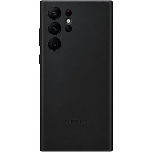 SAMSUNG Galaxy S22 Ultra Leather Cover - Official, Shock-Absorbent, Black
