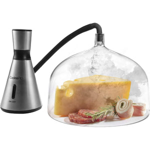 CucinaPro Handheld Smoking Gun Food Smoker with Large Dome Lid- Portable Cold Smoke Infuser for Meat Cheese Cocktails, BBQ, Nuts, Fish- Kitchen Smoke Machine Adds Flavor with Wood Chips- Gift for Him